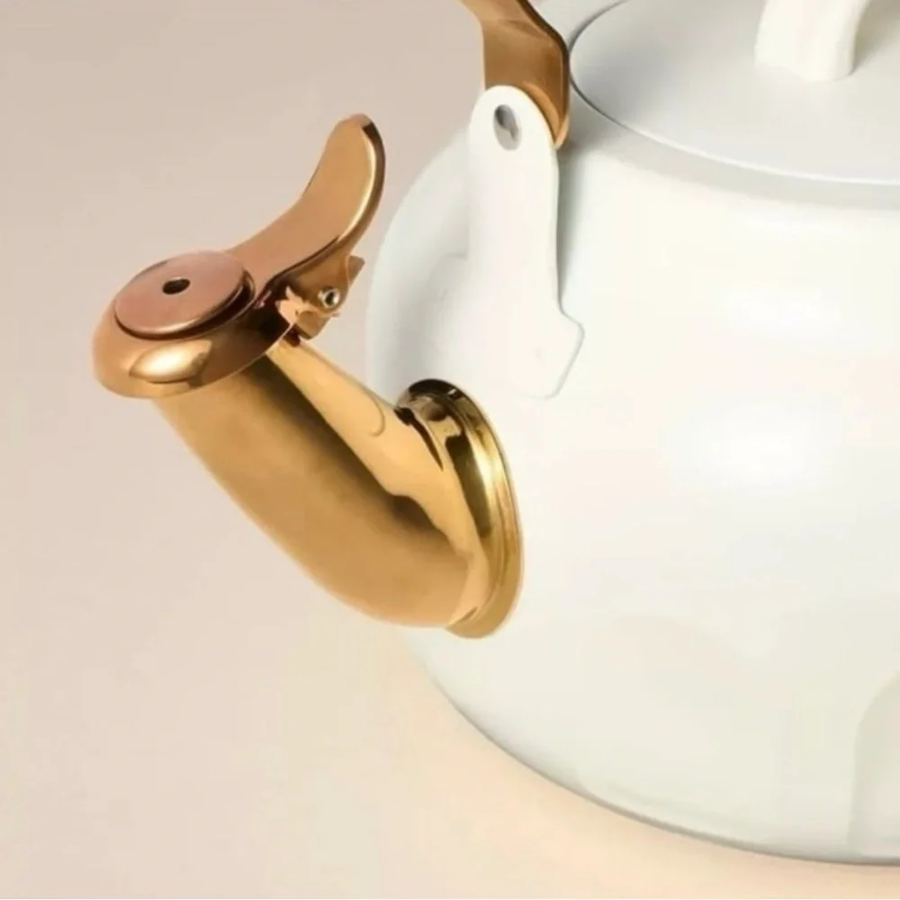 Hearth & Hand Magnolia 2qt Stainless Steel Arch Cutout Teapot Cream NEW